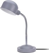 Grijze bureaulamp van mat metaal 45 cm - Kantoor/bureaubenodigdheden - Bureaulampen - Leeslampen - Tafellampen - Staande lampen voor op kantoor