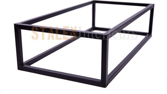 Frame Kubus Eettafel| 220x100 |Hoogte 73cm |Koker 40x40| Zwart structuur| Industrieel Tafelonderstel