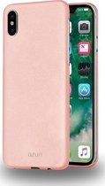 MH by Azuri metallic cover with soft touch coating - goudroze - voor iPhone X/Xs