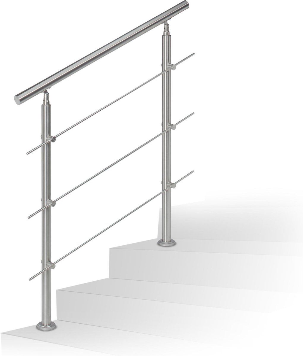 relaxdays trapleuning rvs leuning voor binnen en buiten