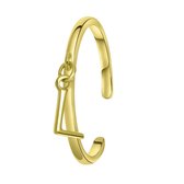 Zilveren ring gold dangle alfabet - L