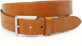 Thimbly Belts Cognac  unisex riem - heren en dames riem - 3.5 cm breed - Cognac - Echt Leer - Taille: 95cm - Totale lengte riem: 110cm