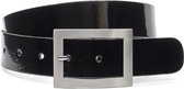 Thimbly Belts Broekriem zwart lak - heren en dames riem - 4 cm breed - Zwart Lak - Echt Lak Leer - Taille: 105cm - Totale lengte riem: 120cm