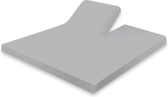 Splittopper Hoeslaken Jersey Katoen - 180x200cm - licht grijs - Split Enkel - Single Split