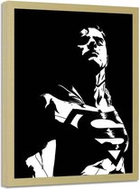 Foto in frame , Superman 2, Film personage , 70x100cm , wit zwart , Premium print
