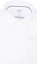 OLYMP Luxor 24/Seven modern fit overhemd - wit tricot - Strijkvriendelijk - Boordmaat: 46