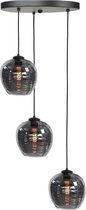 Highlight Hanglamp/ Videlamp Fantasy Apple drie lichts | smoke glas hanglamp