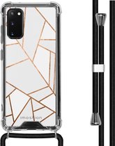 iMoshion Design hoesje met koord voor de Samsung Galaxy S20 - Grafisch Koper - Wit / Goud