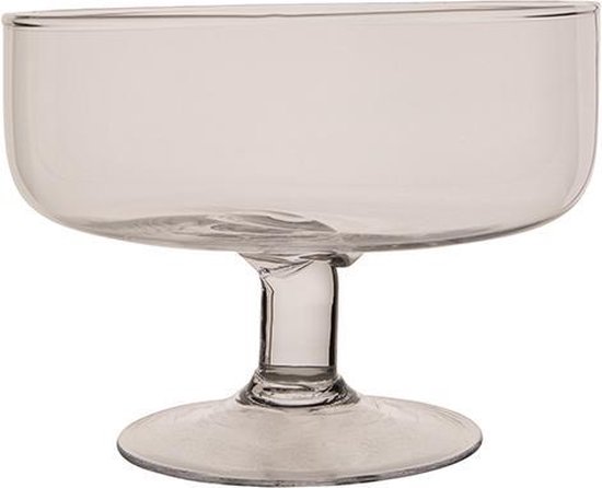 Bowl On Foot Transparant 18x18xh14cm Rond Glas