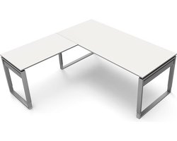 Hoekbureau Workspace 180cm wit hoogte verstelbaar