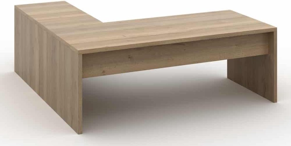 ABC Kantoormeubelen Directiebureau Chief model hoekbureau links met ladenblok 210x210cm Halifax Eiken