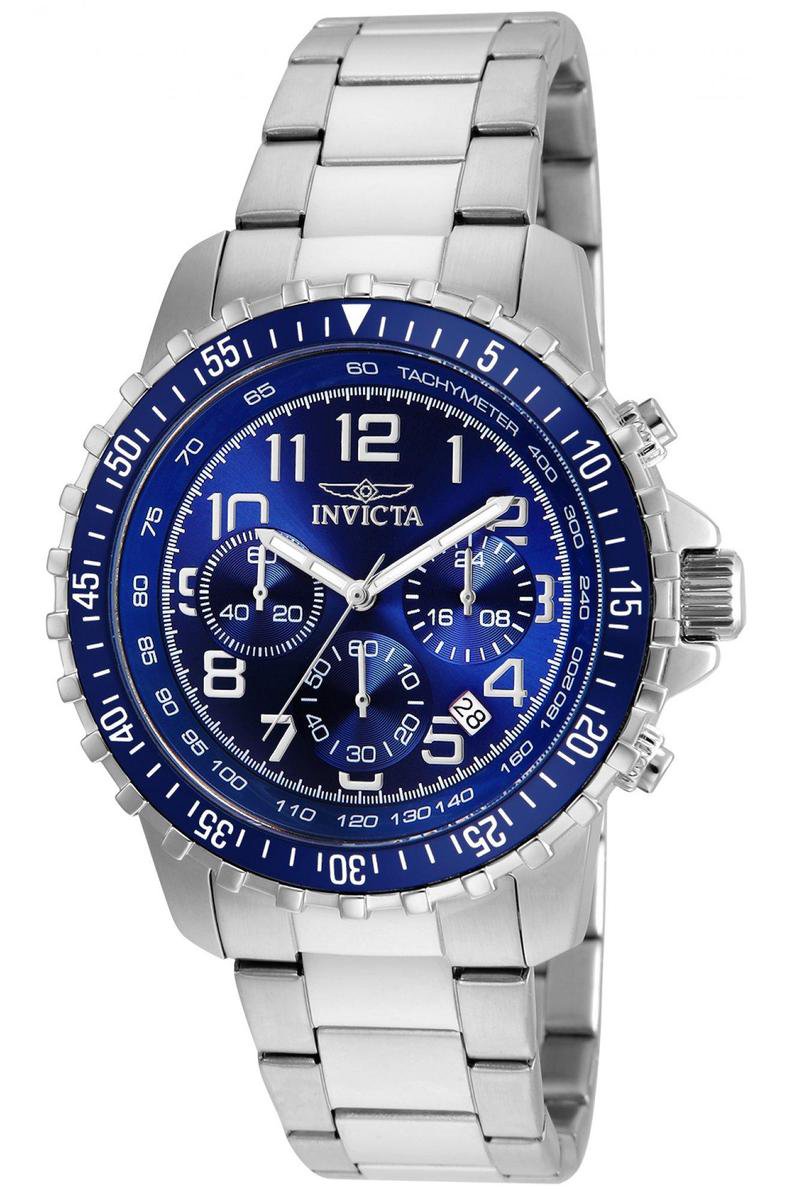 Invicta Specialty 6621 Heren Horloge - Waterdicht - Analoog - Quartz Uurwerk - Roestvrij Staal met blauwe Wijzerplaat - 45mm