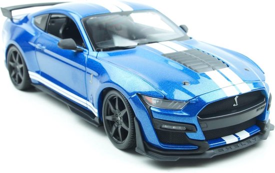 Maisto Ford MUSTANG SHELBY GT500 2020 1:18 - blauw/wit | bol.com