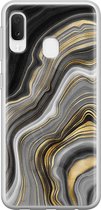 Samsung Galaxy A20e hoesje siliconen - Marble agate - Soft Case Telefoonhoesje - Print / Illustratie - Goud