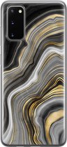 Samsung Galaxy S20 hoesje siliconen - Marble agate - Soft Case Telefoonhoesje - Print / Illustratie - Goud