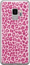 Leuke Telefoonhoesjes - Hoesje geschikt voor Samsung Galaxy S9 - Luipaard roze - Soft case - TPU - Luipaardprint - Roze