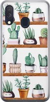 Leuke Telefoonhoesjes - Hoesje geschikt voor Samsung Galaxy A40 - Cactus - Soft case - TPU - Planten - Groen
