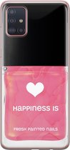 Samsung Galaxy A71 hoesje siliconen - Nagellak - Soft Case Telefoonhoesje - Print / Illustratie - Roze