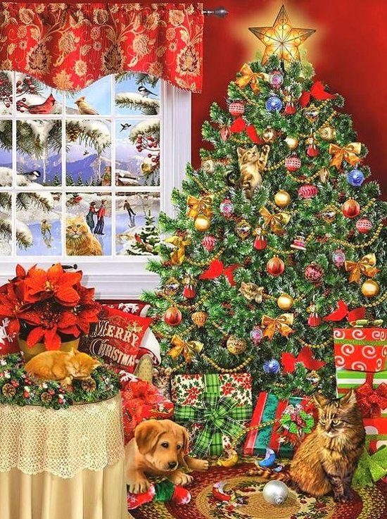 Diamond Painting Pakket - Serie Kerstmis - Kerstboom met Cadeaus - 50x40 cm  - Complete... | bol.com