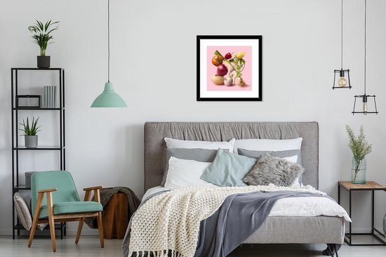 Photo encadrée - Légumes non encore cuits Cadre photo noir avec passe-partout blanc 40x40 40x40 cm - Affiche encadrée (Décoration murale salon / chambre)