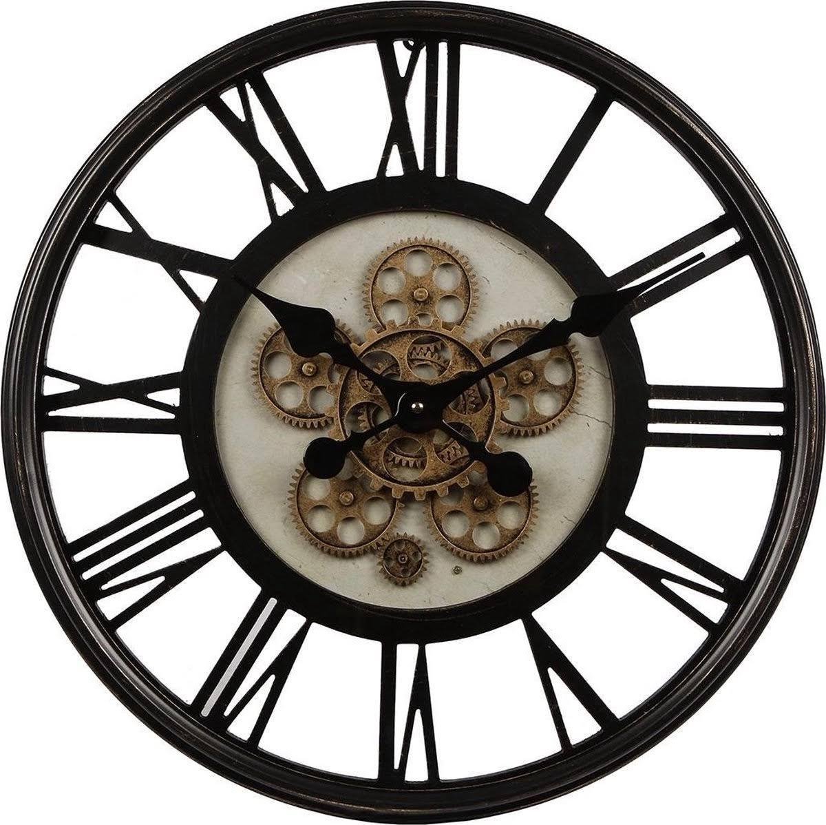 Horloge murale silencieuse en métal 4 modèles roue rétro