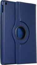 Shop4 - iPad 10.2 (2020) Hoes - Rotatie Cover Lychee Donker Blauw