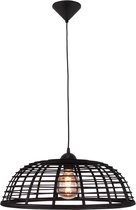 BRILLIANT Crosstown hanglamp 47cm hout donker / zwart binnenverlichting, hanglampen | 1x A60, E27, 40W, geschikt voor normale lampen (niet inbegrepen) | A ++ | In hoogte verstelbaa