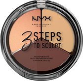 NYX PMU Professional Makeup 3 Steps to Sculpt Face Sculpting Palette - Medium 3STS03 - Highlighter en contouring - 15 gr