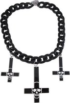 Ripper Merchandise LTD - KF - Gotische ketting met 3 kruizen doodshoofd