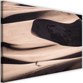 Schilderij Mensen in de woestijn, 2 maten, beige, Premium print
