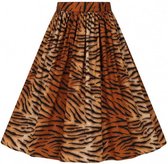 Hell Bunny Tora Tiger 50's Swing Rok Bruin