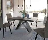 Eettafel Davion Grijs keramiek 160/200x90x76cm uitschuifbaar