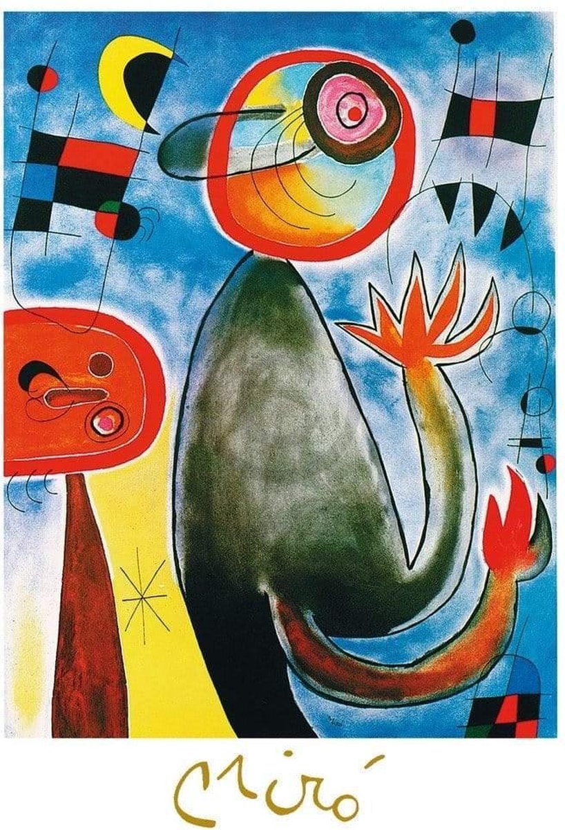 PGM Kunstdruk Joan Miro - Les echelles en roue 60x80cm Divers