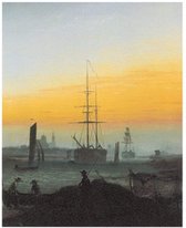 Caspar David Friedrich - Der Greifswalder Hafen Kunstdruk 30x40cm