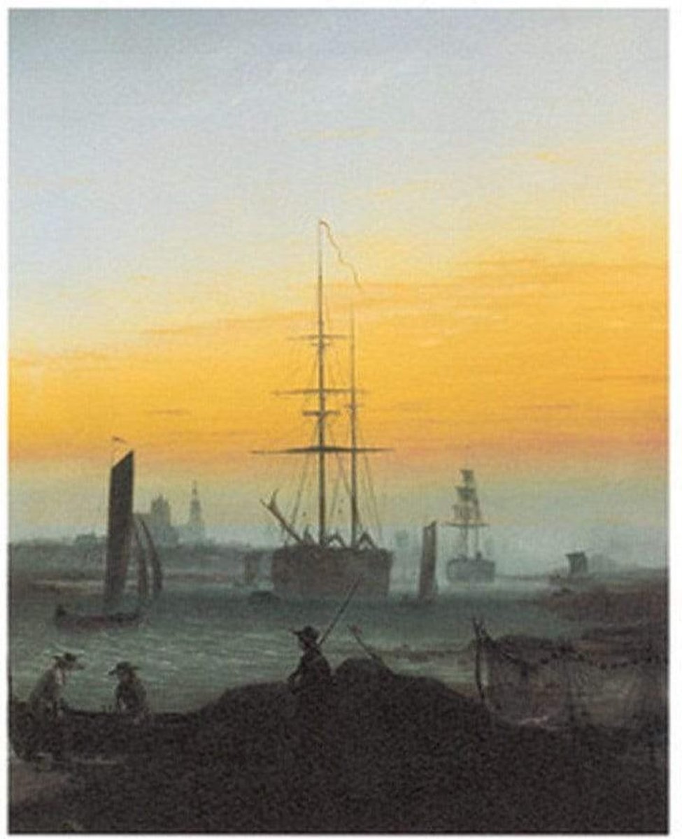 PGM Kunstdruk Caspar David Friedrich - Der Greifswalder Hafen 30x40cm Divers