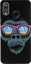 ADEL Siliconen Back Cover Softcase Hoesje Geschikt Voor Huawei P20 Lite (2018) - Gorilla Apen