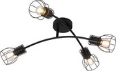 QAZQA botu - Moderne Plafondlamp - 4 lichts - L 60 cm - Zwart -  Woonkamer | Slaapkamer | Keuken