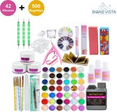 Acrylnagels Starterspakket - Acryl Nagels Starter Kit Set - Nail Art Pakket - 72 delig - 42 kleuren - 500 Franse Tips