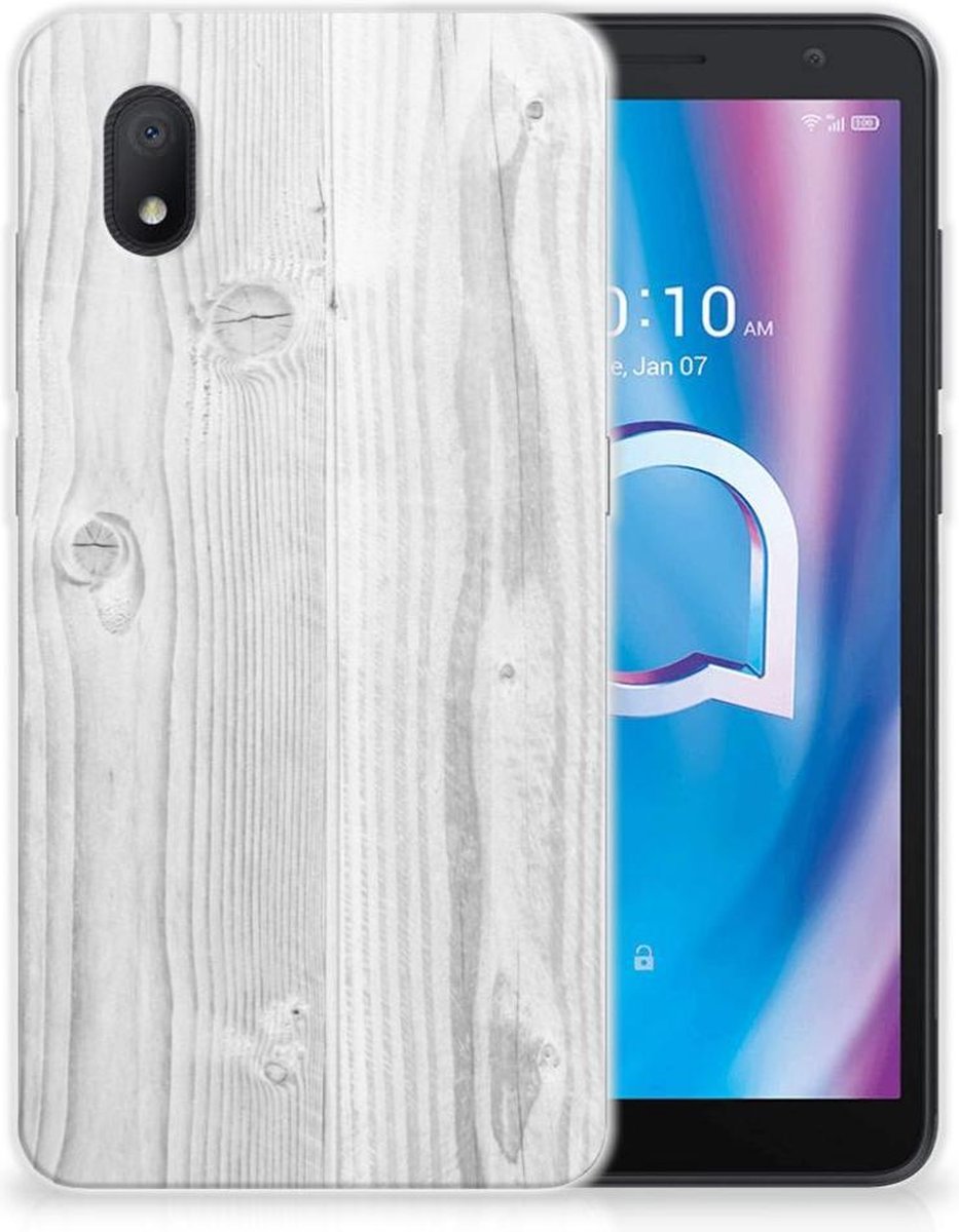 Alcatel 1B (2020) Bumper Hoesje White Wood