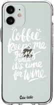 Casetastic Apple iPhone 12 Mini Hoesje - Softcover Hoesje met Design - Coffee Wine White Transparent Print