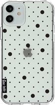 Casetastic Apple iPhone 12 / iPhone 12 Pro Hoesje - Softcover Hoesje met Design - Pin Points Polka Black Transparent Print