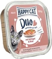 Happy Cat - Duo Menu Geflügel & Rind (Gevogelte & Rund) - 12 x 100 g