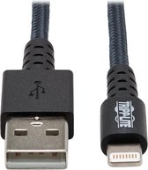 Tripp-Lite M100-001-GY-MAX Heavy-Duty USB Sync / Charge Cable with Lightning Connector - M/M, USB 2.0, UHMWPE and Aramid Fibers, Gray, 1 ft. (0.3 m) TrippLite