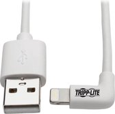 Tripp-Lite M100-006-LRA-WH Right-Angle Lightning Cable, USB Type-A to Lightning, 6 ft. Cord, Reversible Lightning Plug TrippLite