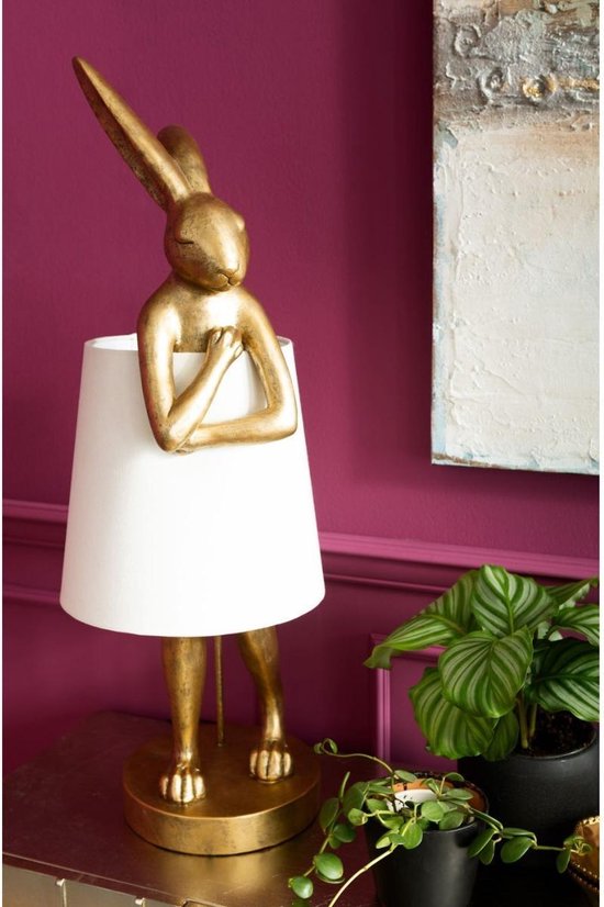 Karé Design - Tafellamp - Vloerlamp Animal Konijn - goud - XL - H 88 cm |  bol.com