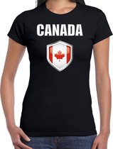 Canada landen t-shirt zwart dames - Canadese landen shirt / kleding - EK / WK / Olympische spelen Canada outfit XL