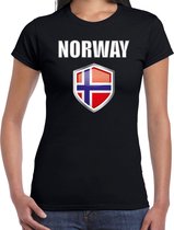 Noorwegen landen t-shirt zwart dames - Noorse landen shirt / kleding - EK / WK / Olympische spelen Norway outfit M