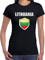 Litouwen landen t-shirt zwart dames - Litouwse landen shirt / kleding - EK / WK / Olympische spelen Lithuania outfit 2XL