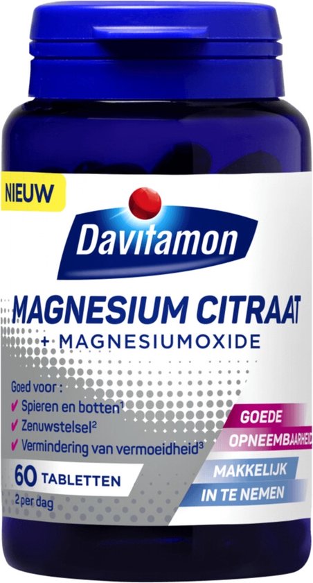 Magnetisch Bevestigen blad Davitamon Magnesium citraat – 100% magnesium citraat - Voedingssupplement -  60... | bol.com
