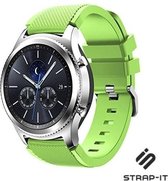 Siliconen Smartwatch bandje - Geschikt voor  Samsung Gear S3 Classic & Frontier siliconen bandje - lichtgroen - Strap-it Horlogeband / Polsband / Armband